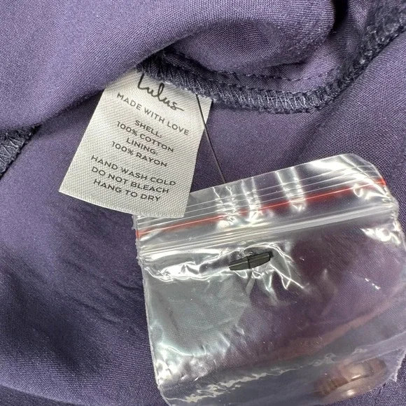 NWT Lulus Everyday Sweetness Mini Dress Large Button Front Pockets Navy Blue - Picture 10 of 11